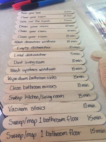 DIY chore chart